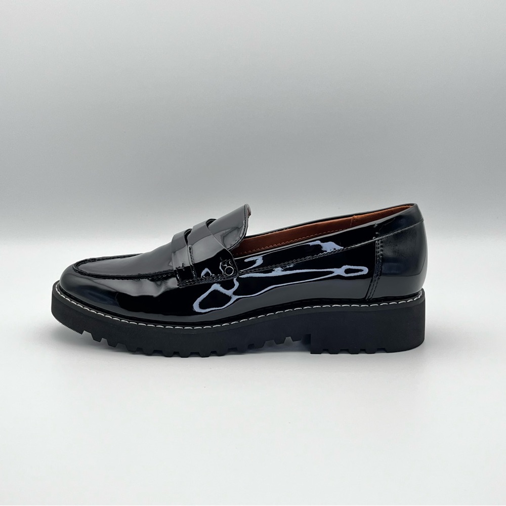 Franco Sarto Black Patent Leather Loafer Women’s Shoes Size 8